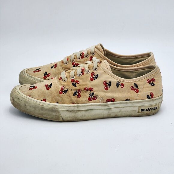SeaVees J. Crew Legend Sneaker Cherries Embroidery Pink Size 8.5 - Picture 4 of 9